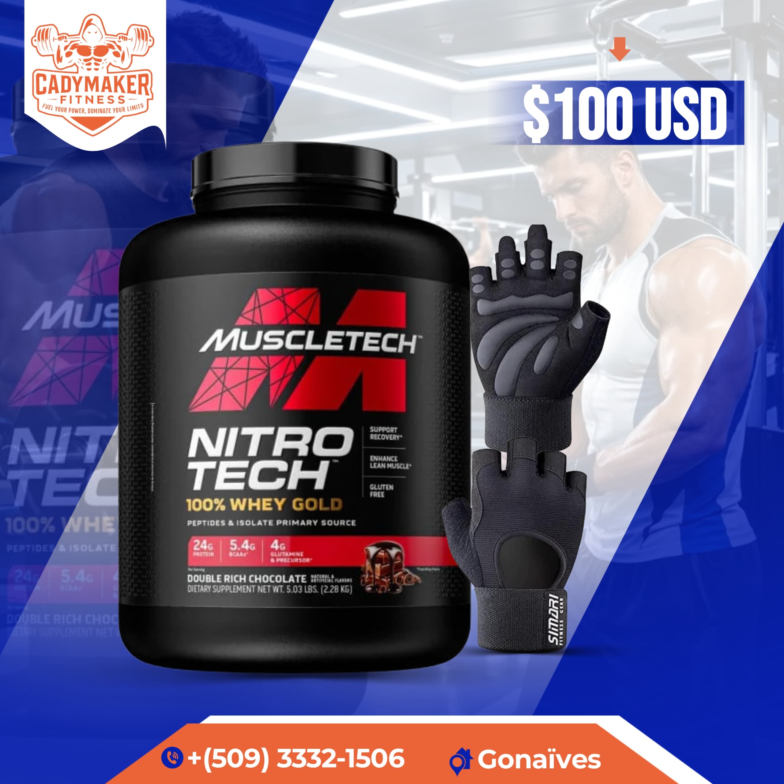 NitroTech 100% Whey Gold + Gant